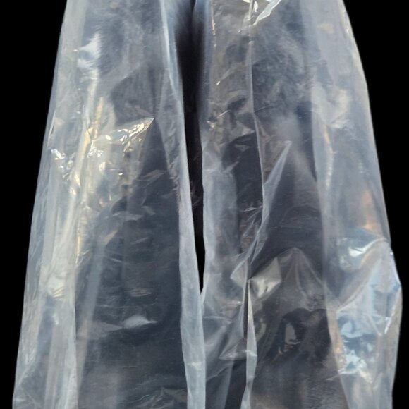 Vintage Black Genuine Leather & Fur Mid-Calf Boots - Picture 5 of 7